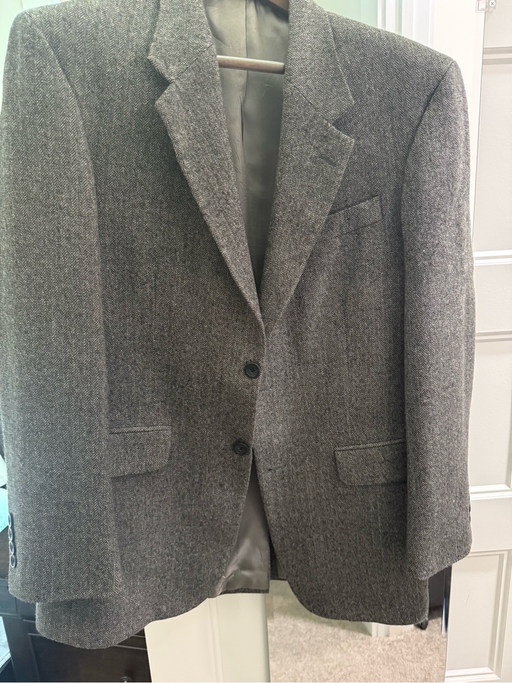 Men's Gray Herringbone Blazer - Tailored Sport Coat